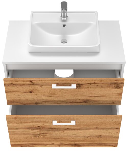 Lavedo Afina Neon White/Wotan Oak 80 koupelnová skříňka s umyvadlem