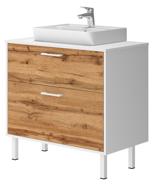 Lavedo Afina Neon White/Wotan Oak 80 koupelnová skříňka s umyvadlem