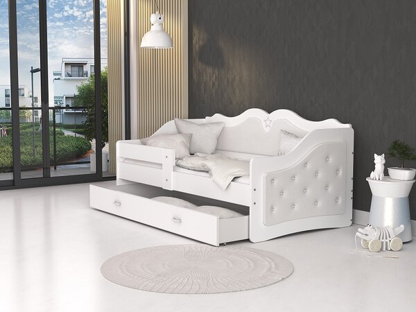 AJK Dětská postel Lili - bílá s krystalky Velikost spací plochy: 160x80