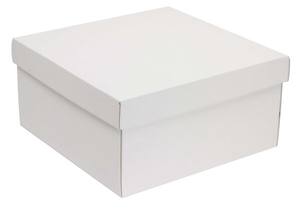 Úložná/dárková krabice s víkem 300x300x150/40 mm, bílá