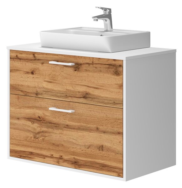 Lavedo Afina Neon White/Wotan Oak 80 koupelnová skříňka s umyvadlem