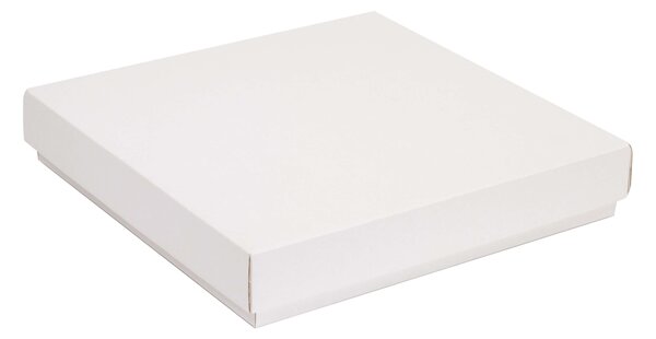 Úložná/dárková krabice s víkem 300x300x50/40 mm, bílá