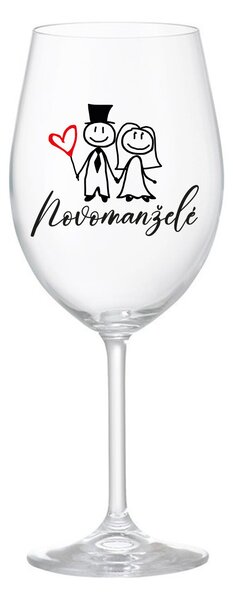 NOVOMANŽELÉ - čirá sklenice na víno 350 ml