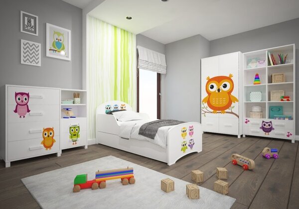Dětská postel Animals 140x70 cm + matrace + šuplík