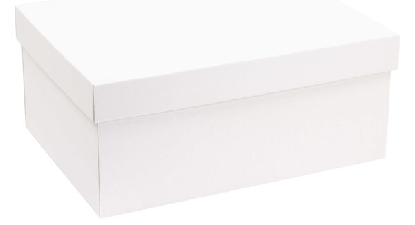 Úložná/dárková krabice s víkem 350x250x150/40 mm, bílá
