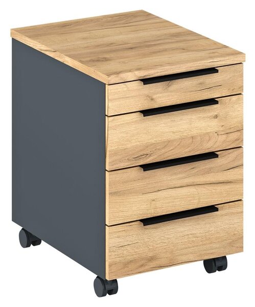 HezkýNábytek.cz Kancelářský kontejner Klodekas 6 (grafit + dub artisan). 1097179
