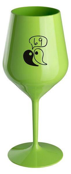 69 - zelená nerozbitná sklenice na víno 470 ml