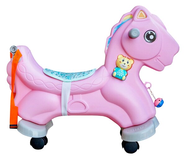 Aga4Kids Plastový houpací koník 2v1 DS3802 Růžový