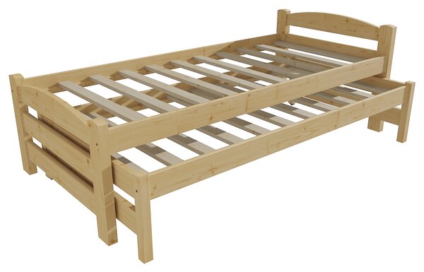 Vomaks Dětská postel s výsuvnou přistýlkou DPV 025 Rozměr: 80 x 180 cm, Povrchová úprava: bezbarvý lak