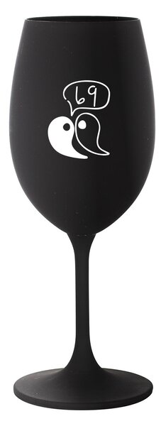 69 - černá sklenice na víno 350 ml