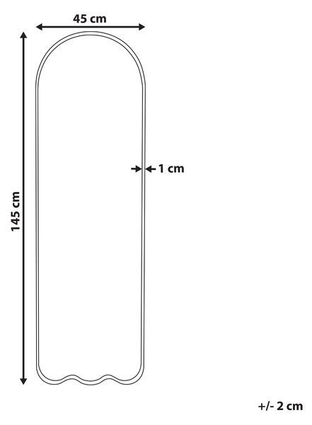 Zrcadlo BUSSY 45 cm 145 cm Kov Krémově bílá