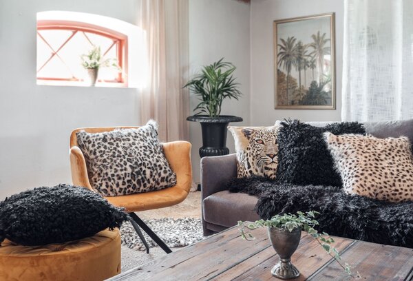Skinnwille Home Collection Polštář kozí kůže Panther, 45x45 cm