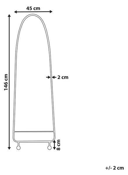 Zrcadlo PARNAY 45 cm 146 cm Kov Olivově zelená
