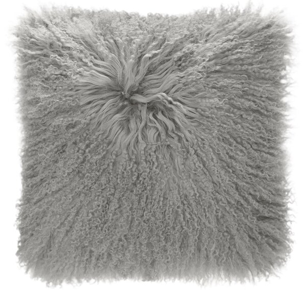 Skinnwille Home Collection Polštář tibetská kožešina Shansi Steel, šedá, 40x40 cm