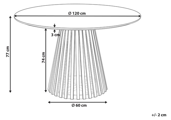 Jídelní stůl MESILLA Černá 120 cm 120 cm Akáciové dřevo
