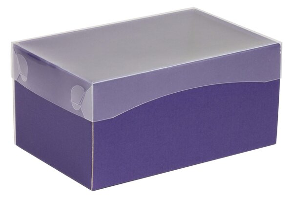 Dárková krabička s průhledným víkem 200x125x100/35 mm, fialová