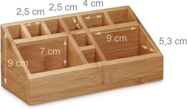 Bambusový organizér s 10 přihrádkami TRIANGLE 23x9,5 cm