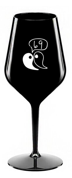 69 - černá nerozbitná sklenice na víno 470 ml