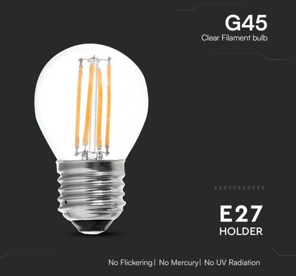 LED Žárovka FILAMENT G45 E27/6W/230V 3000K