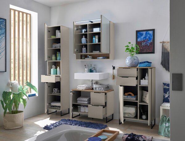MIDI SKŘÍŇKA, barvy dubu, kašmírová, 60/106/32 cm home24 - Koupelnové série, Online Only