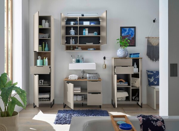 MIDI SKŘÍŇKA, barvy dubu, kašmírová, 60/106/32 cm home24 - Koupelnové série, Online Only