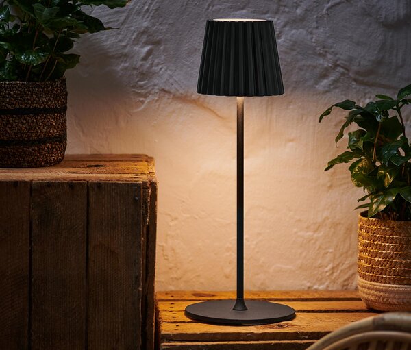 Venkovní stolní lampa s LED, černá