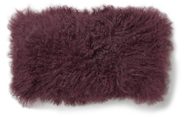 Skinnwille Home Collection Polštář Burgundy, tibetská kožešina, burgundská červená, 50x25 cm