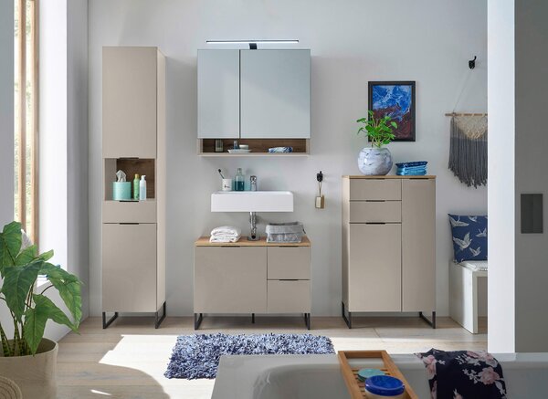 MIDI SKŘÍŇKA, barvy dubu, kašmírová, 60/106/32 cm home24 - Koupelnové série, Online Only