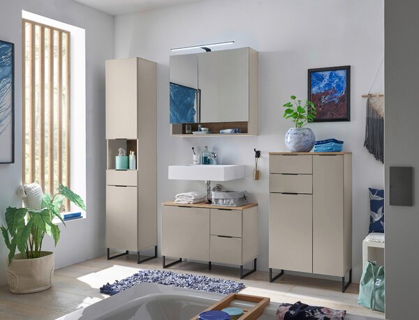 MIDI SKŘÍŇKA, barvy dubu, kašmírová, 60/106/32 cm home24 - Koupelnové série, Online Only