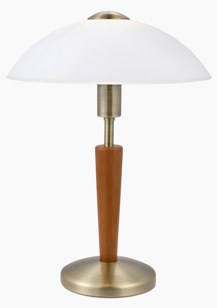 Eglo 87256 Solo - Dotyková stmívatelná lampička se dřevěnou nohou, 1 x E14, Ø 26cm (Dotyková stolní lampa s dřevěným podstavcem )