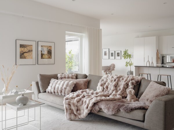 Skinnwille Home Collection Pléd Misty Sand, přehoz, umělá kožešina, 140x220 cm