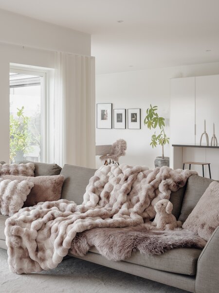 Skinnwille Home Collection Polštář Misty Sand, umělá kožešina, 60x40 cm