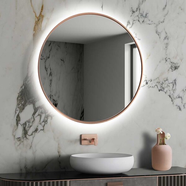 GieraDesign Zrcadlo Scandi Slim LED Copper Rozměr: Ø 130 cm