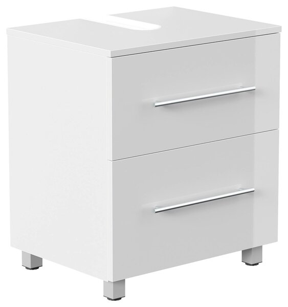 SKŘÍŇKA POD UMYVADLO, vysoce lesklá bílá, vysoce lesklá bílá, 55/63/41,6 cm MID.YOU - Koupelnové série, Online Only