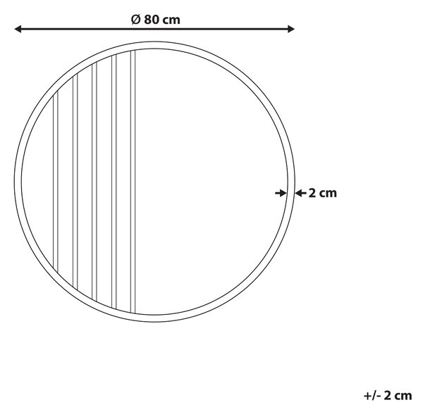 Zrcadlo COUST 80 cm 80 cm Zlatá