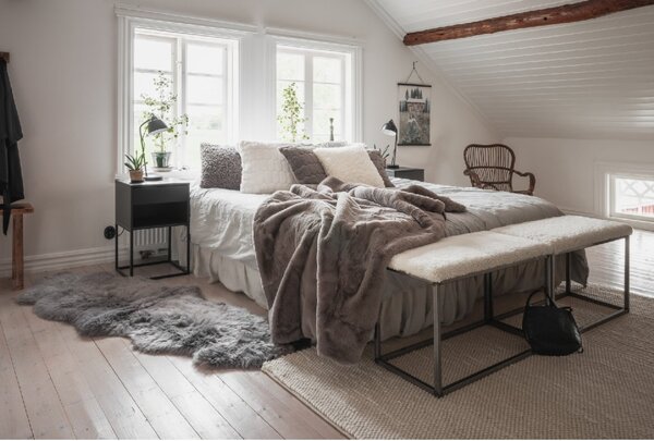 Skinnwille Home Collection Polštář Bubble Taupe, 45x45 cm, umělá kožešina, hnědošedý