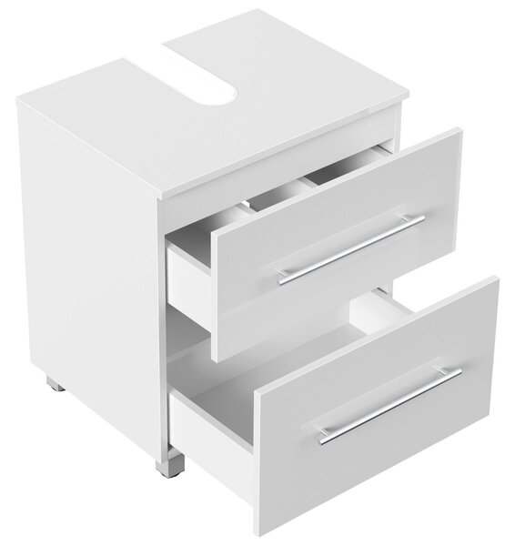 SKŘÍŇKA POD UMYVADLO, vysoce lesklá bílá, vysoce lesklá bílá, 55/63/41,6 cm MID.YOU - Koupelnové série, Online Only