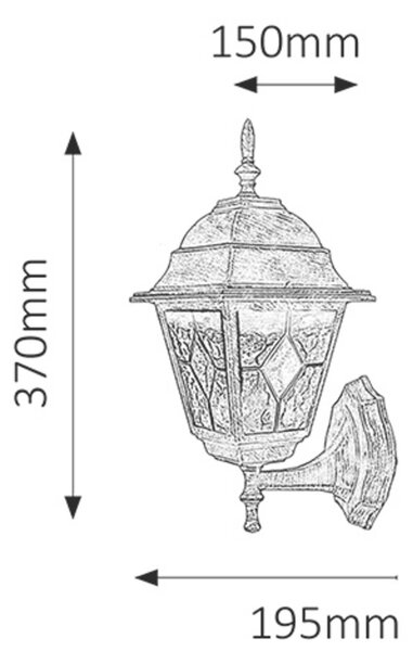 Rabalux 8182 MONACO - Venkovní rustikální svítidlo v antické zlaté barvě 1 x E27, IP43 (Venkovní nástěnná lucerna IP43)