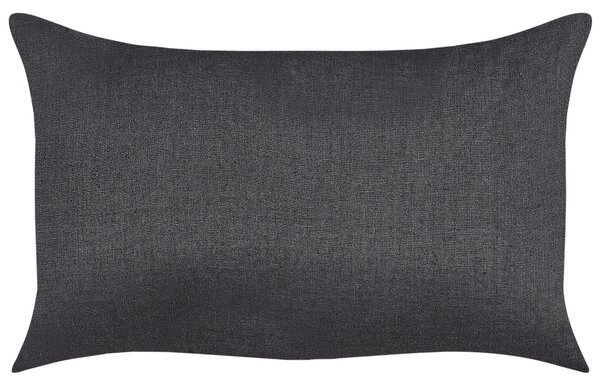 Sada 2 dekorativních polštářů BANORI Len 30 x 50 cm Černá Bez vzoru