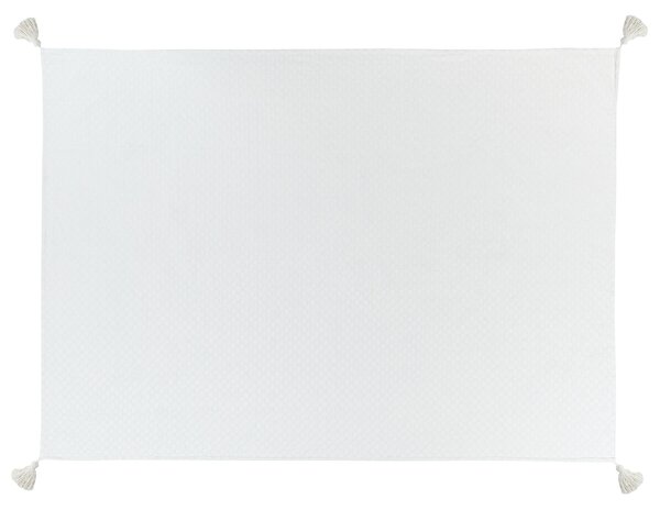 Přikrývka na postel LINDULA Bavlna 150 x 200 cm Krémově bílá