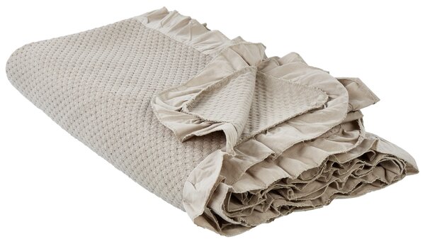 Přikrývka na postel HATTON Bavlna 200 x 220 cm Taupe