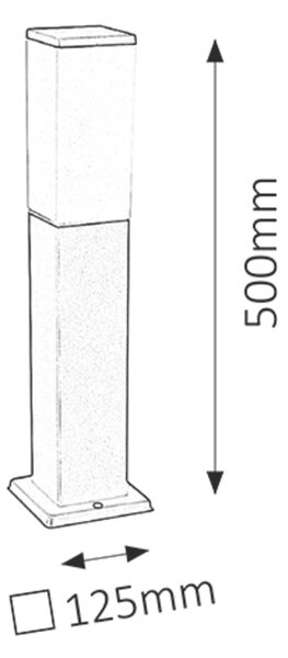 Rabalux 8338 BONN - Stojací venkovní lampa v černé barvě, 1 x E27, IP44, 50cm (Černá zahradní lampa)