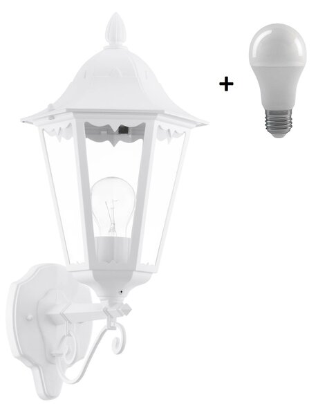 Eglo 93446 NAVEDO - Nástěnné venkovní světlo IP44 + Dárek LED žárovka (Venkovní lucerna v bílé barvě)