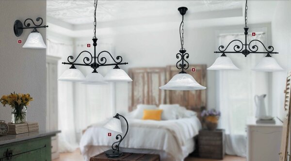 Rabalux 7776 DOROTHEA - Závěsný lustr na řetězu + Dárek LED žárovka, Ø 40cm (Rustikální lustr vhodný například do chalupy)