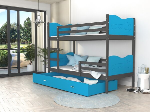 Poschoďová postel Bětka - vláček Velikost spací plochy: 160x80, Barva dílů: bílá, Barva konstrukce: bílá