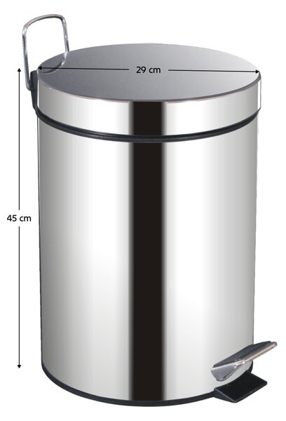 KONDELA Odpadkový koš, nerezavějící ocel, 20 L, DUST