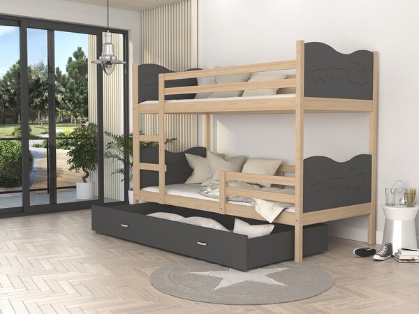 Poschoďová postel Bětka - vláček Velikost spací plochy: 160x80, Barva dílů: bílá, Barva konstrukce: bílá