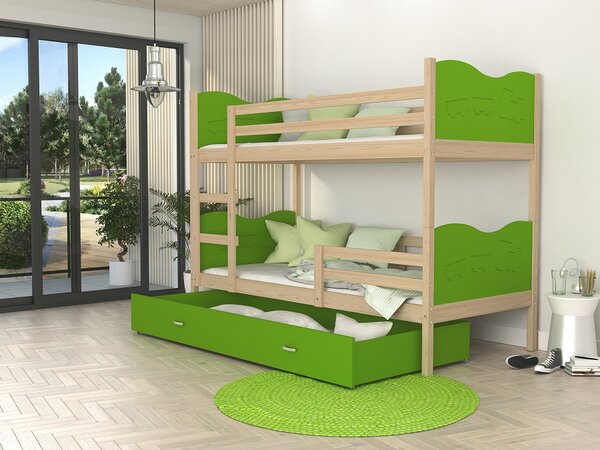Poschoďová postel Bětka - vláček Velikost spací plochy: 160x80, Barva dílů: bílá, Barva konstrukce: bílá