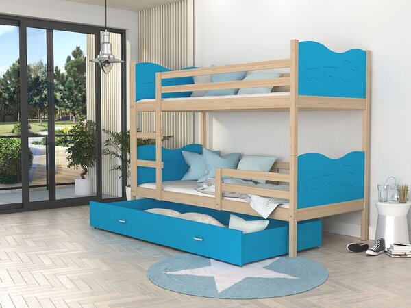Poschoďová postel Bětka - vláček Velikost spací plochy: 160x80, Barva dílů: bílá, Barva konstrukce: bílá