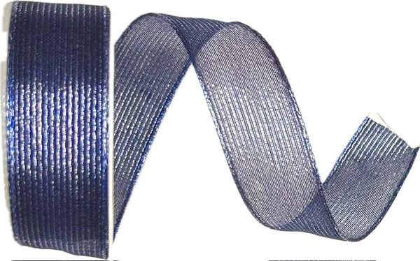 Organzová stuha ORGANDY LINES BLUE modrá 25mm x 3m (10,-Kč/m)